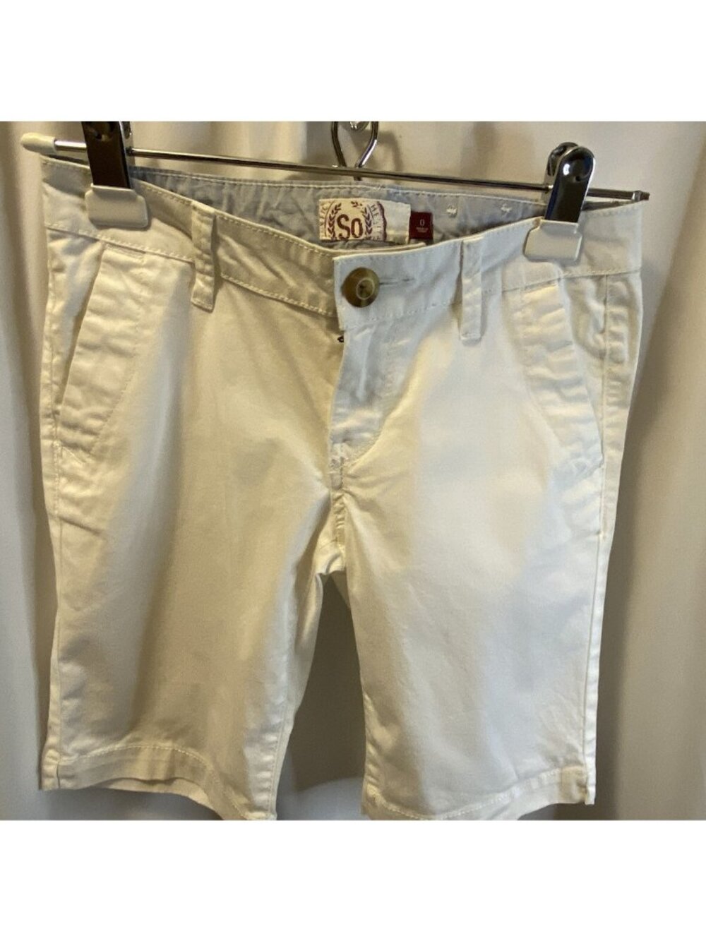 SO Womens Size 0 Shorts Chino White Stretch 26X9